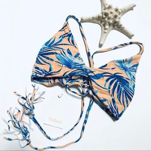 Midori Nahele Mia Bikini Top Tropical Tassel Tie